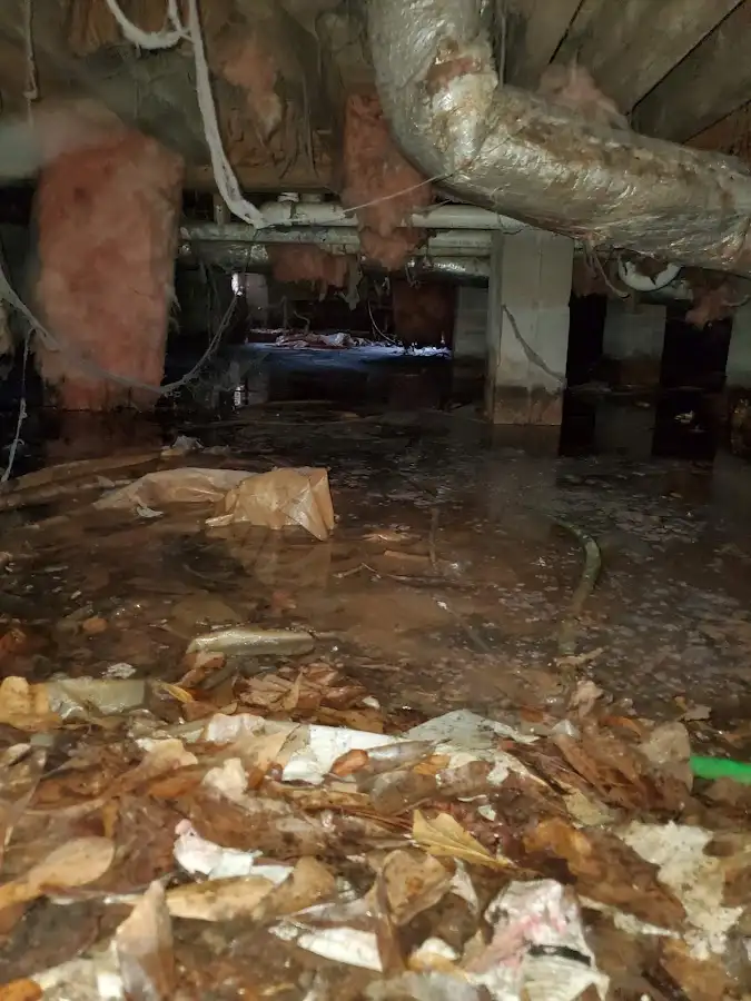 Crawl space flood assessment for Commercial Water Damage Restoration in Dearborn